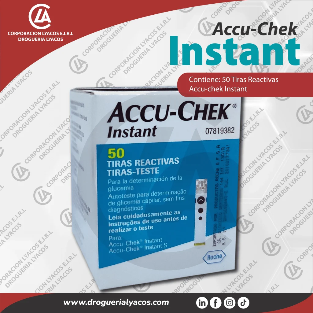 tiras reactivas accu-chek instant x50 en corporacion lyacos drogueria lyacos