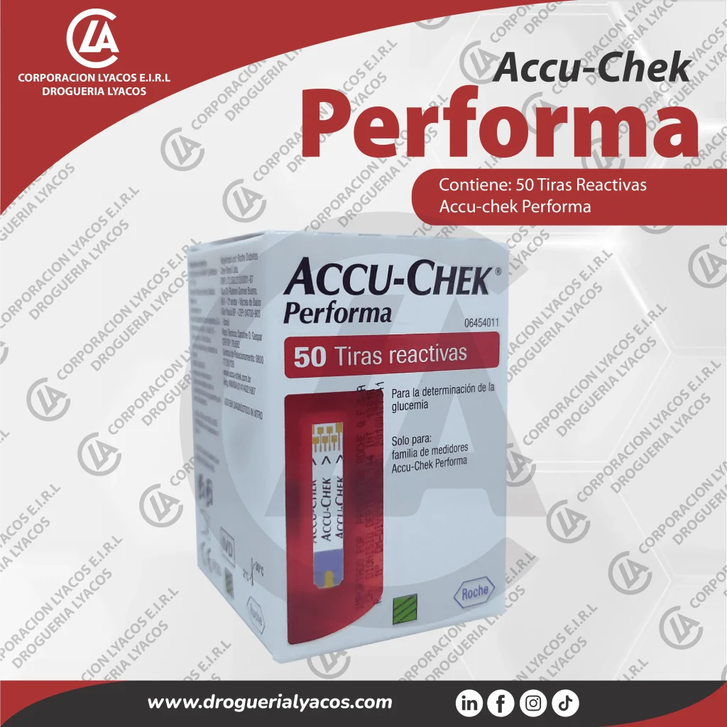 tiras reactivas accu-chek performa x50 en corporacion lyacos drogueria lyacos